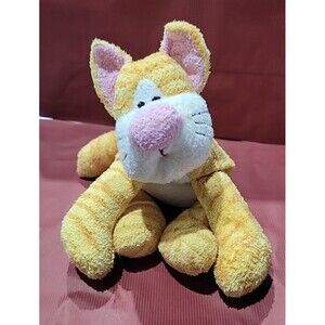 Vtg Cuddle Factory TABBY Orange Stripes Cat Kitten Bean Bag Plush Pink Nose Ears